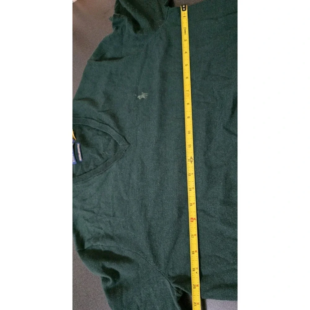 NWT Polo Ralph Lauren Sweater Washable Merino Wool V-Neck Green Sz M Long Sleeve